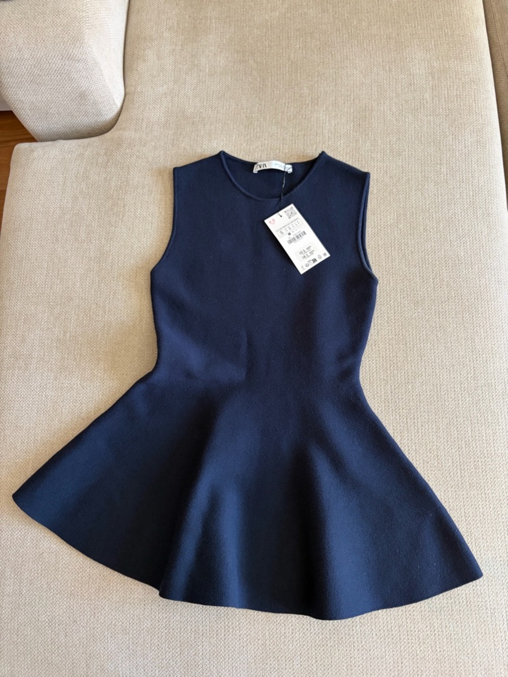 Zara Navy Blue Peplum Knit Top